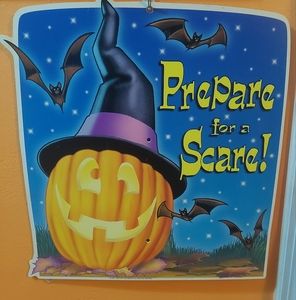 Vintage Halloween yard sign plastic yard decoration Halloween monster Pumpkin